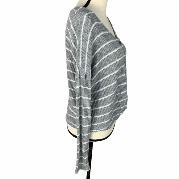 American Eagle Crop Top Women XS Soft & Sexy Long Sleeve Tied Button Front - Picture 6 of 8